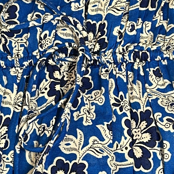 J CREW BEACH DRESS TIERED TIE FRONT FLORAL BLUE WHITE NWT SZ MEDIUM - Picture 14 of 14